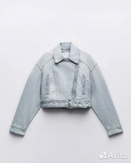 Zara джинсовая куртка М,L укороченная