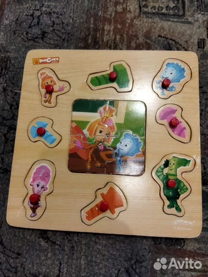 Деревянные пазлы вкладыши Фиксики