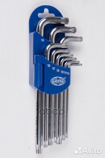 Набор торксов угловых длинных с отверстием 9пр