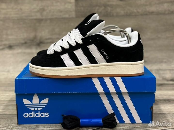 Кроссовки Adidas Campus Black White Gum (36-45)