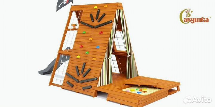 Детский спортивный комплекс с крышей для дачи