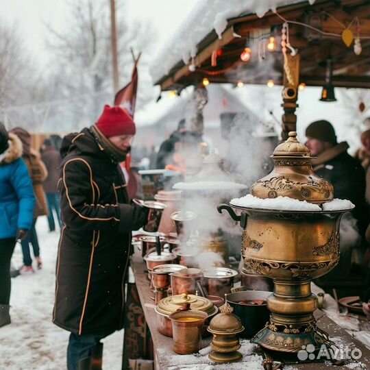 Блинная и чайная станция на масленицу