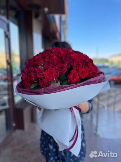 Букет алых роз Доставка цветов ставрополь