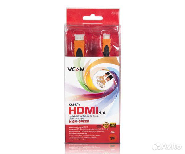 Кабель vcom hdmi-Mini hdmi черный CG582 1.8 метра