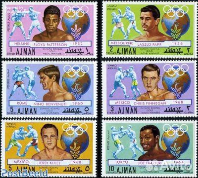 Почтовые марки ajman 1971, Olympic Games 1952-1968