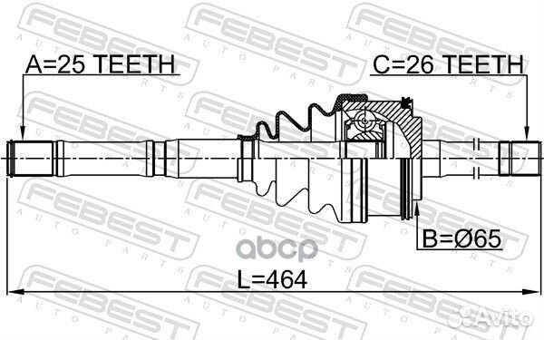 Шрус внешний с валом 2214K2700 Febest