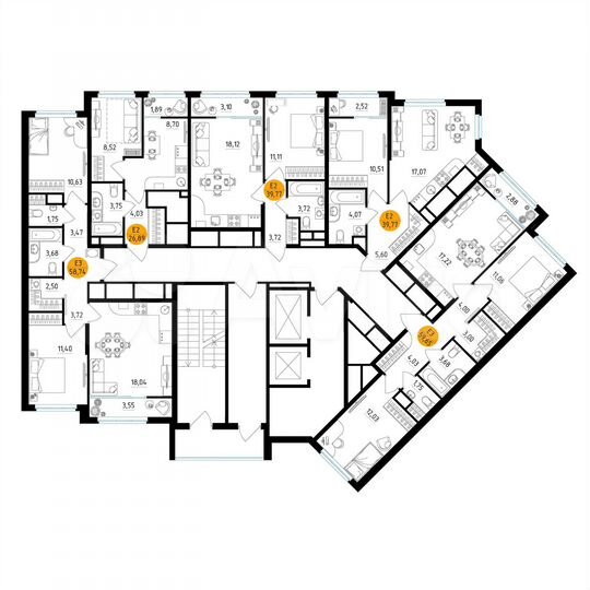 2-к. квартира, 58,7 м², 25/25 эт.