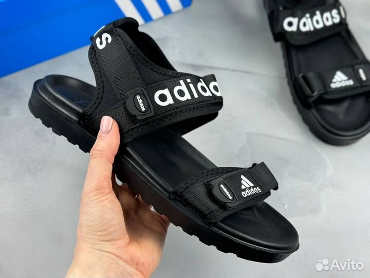 Мужские Сандали adidas летние Чёрны (40-45)