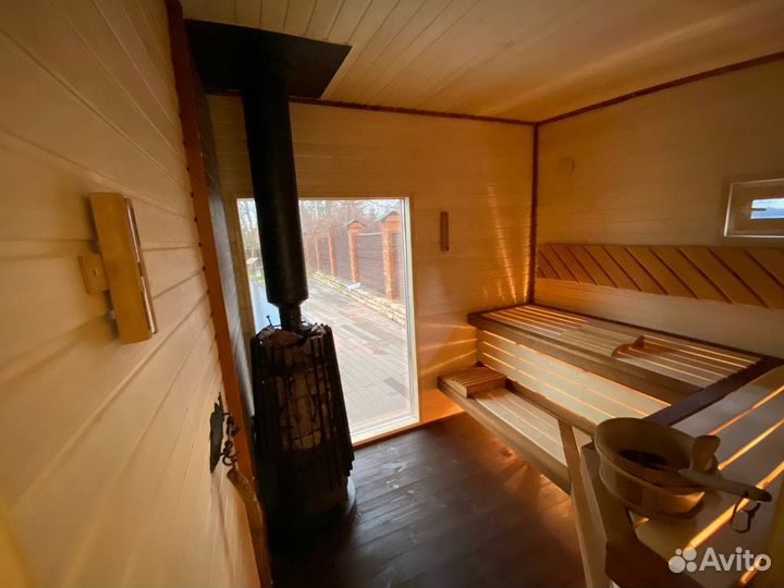 Современные стильные каркасные бани