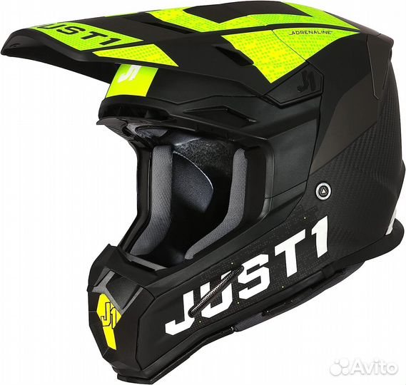 Шлем эндуро just1 J22 Carbon Adrenaline Neon Black