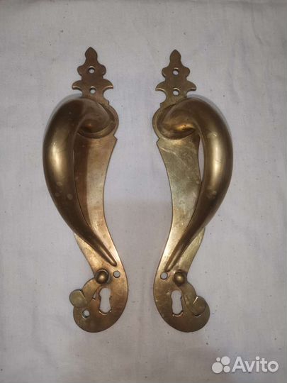 Ручки дверные старинные парные бронза латунь