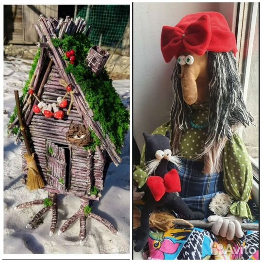 Избушка на курьих ножках, Баба Яга и домовята