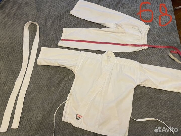 Кимоно белое хлопковое на рост 128