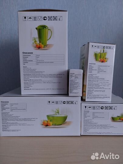 Набор посуды,из акрила,новый,кувшин,салатники,стак