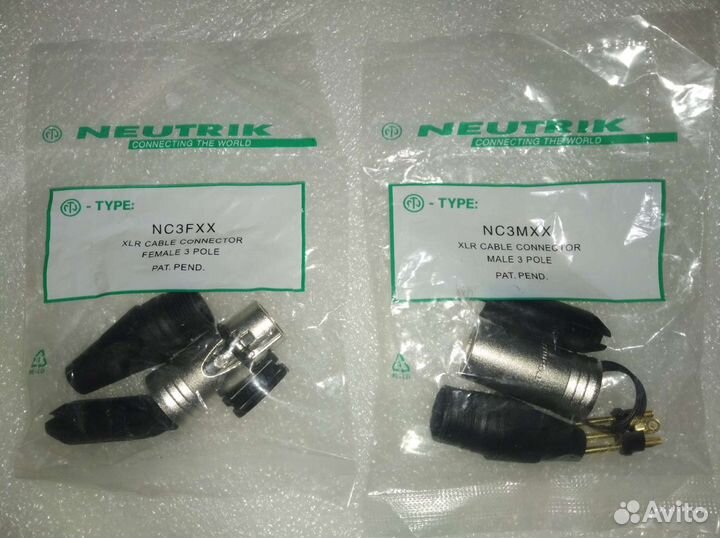Neutrik,разъёмы,Джеки, XLR 3pin