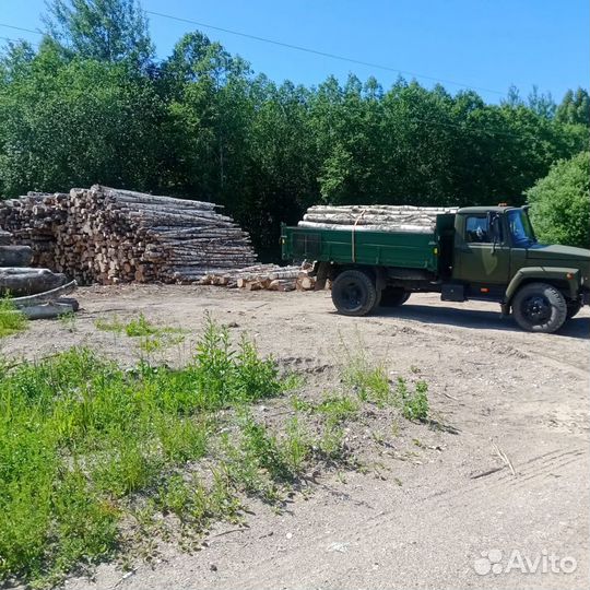 Березовые дрова в укладку, брёвнами