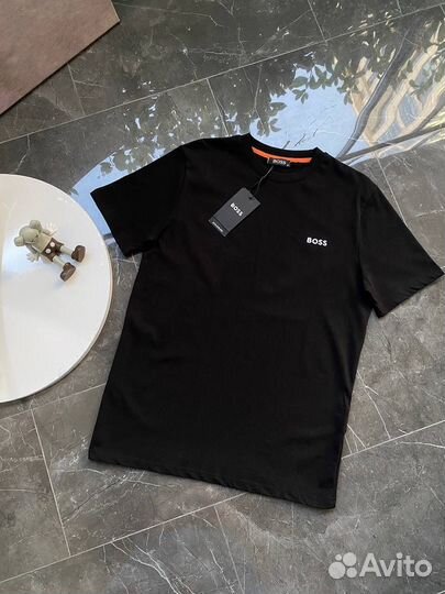 Футболка Hugo boss черная лучшее качество