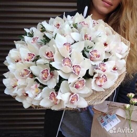 Букет 300 Орхидеи белые 45 шт