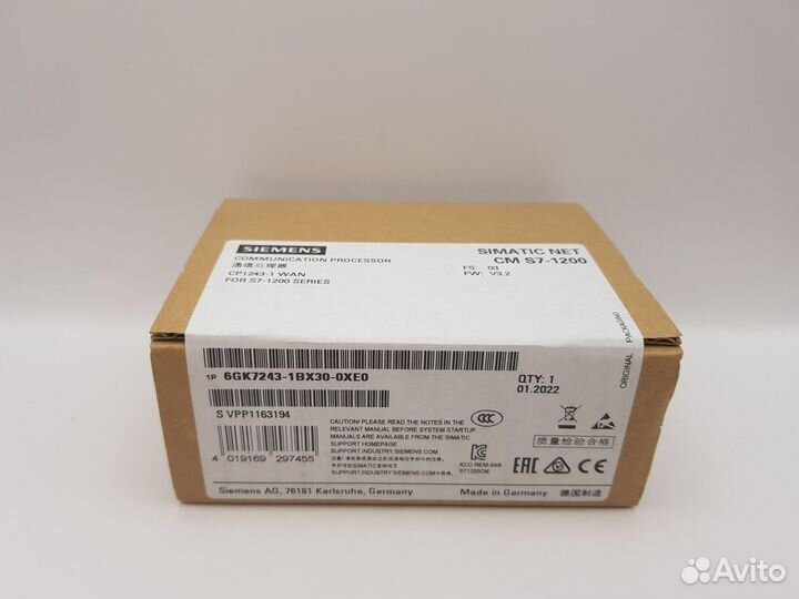 6GK7243-1BX30-0XE0 Коммуникац. процессор S7-1200