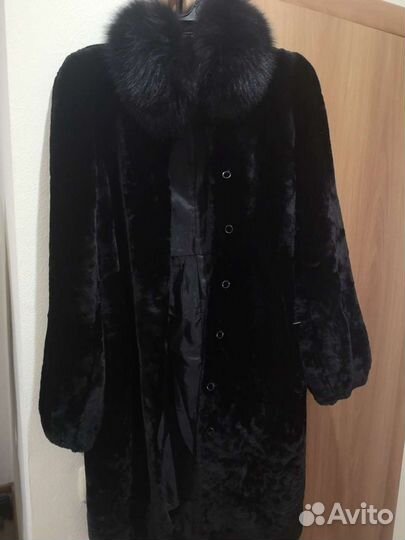 Шуба мутоновая с поясом