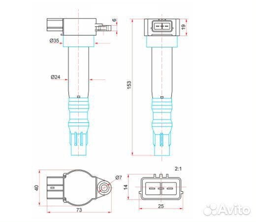 Катушка зажигания Mitsubishi 4g69, 6g75