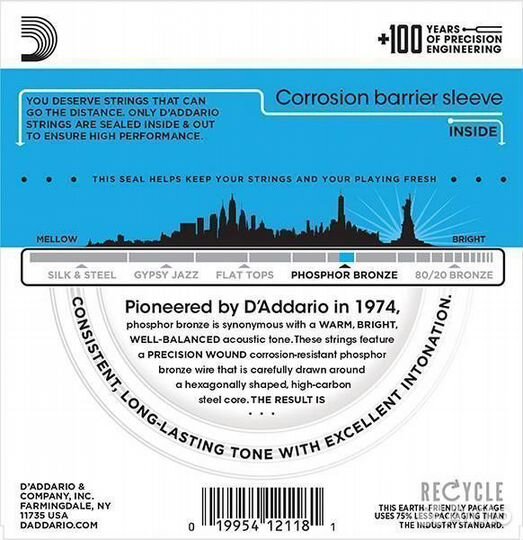 Струны для 12-струнной гитары 10-47 D'Addario EJ38