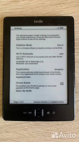 Электронная книга Amazon Kindle 4