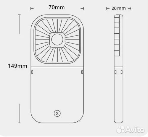 Вентиляторпортативный + powerbank F20 черный