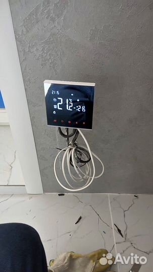 Умный терморегулятор черный для теплого пола WiFi