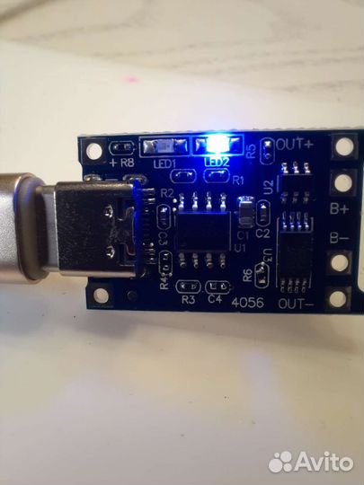 Плата зарядки Li-ion акб тр4056 5v 1A с защитой