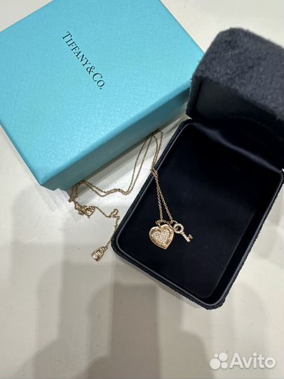 Подвеска tiffany сердце с ключиком Love Heart Tag