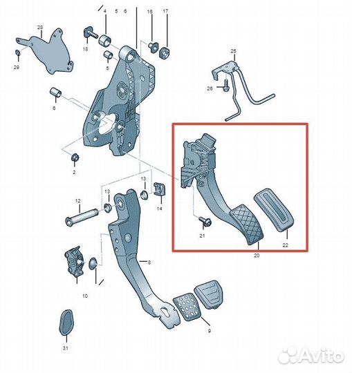 Педаль газа Volkswagen Tiguan allspace олспэйс