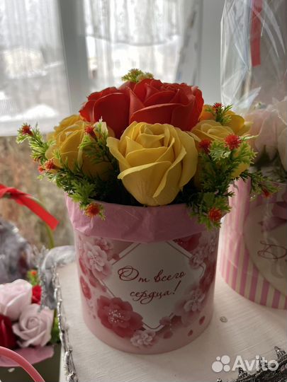 Мыльные букеты ручной работы розы