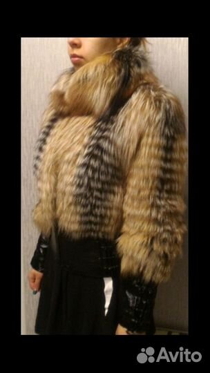 Кожанная куртка из меха лисы