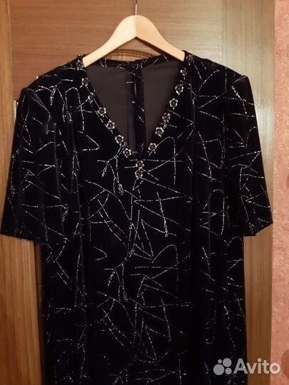 Платье праздничное бархат с люрексом 62-64 размер