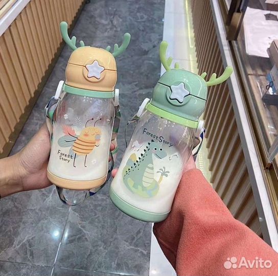 Детская бутылочка с трубочкой