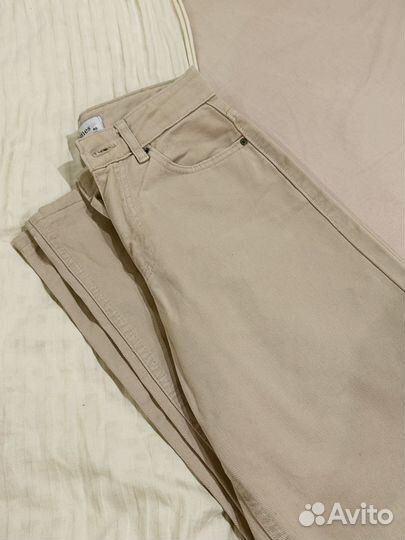 Джинсы прямые женские бежевые