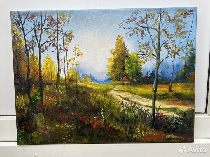 Картина маслом на холсте « солнечная осень«