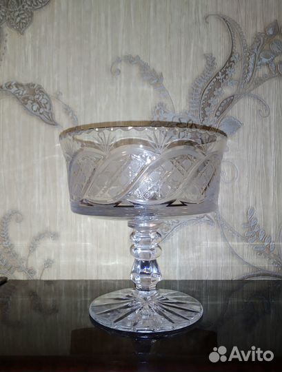 Фруктовница на ножке хрусталь