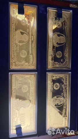 Коллекция американских банкнот позолот 4шт(16унц) объявление продам