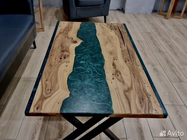 Стол из смолы, стол река, стол из эпоксидной смолы
