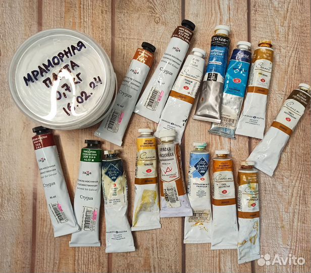 Экономия масляных красок, мраморная паста