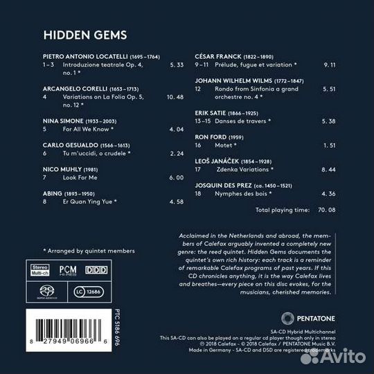 Calefax Reed Quintet - Hidden Gems (1 CD)