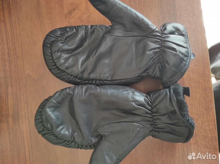 Варежки кожаные