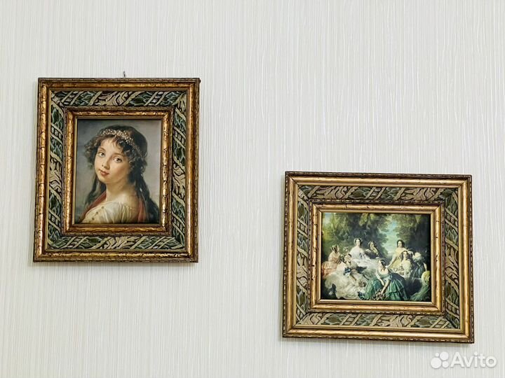 Картина из гобелена и шелкографии 45х40