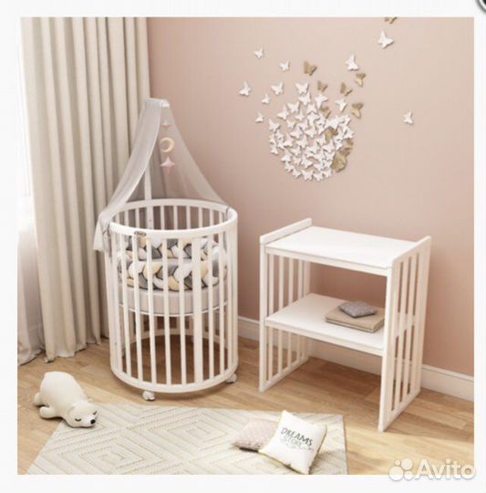 Кроватка трансформер круглая