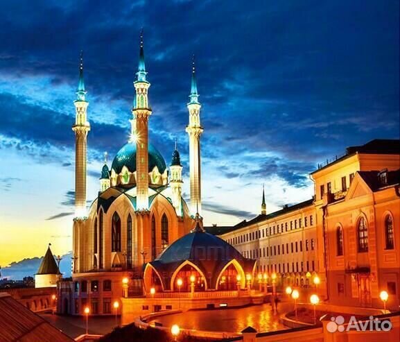 Алмазная мозаика 40x50 Мечеть Кул-Шариф в вечернем