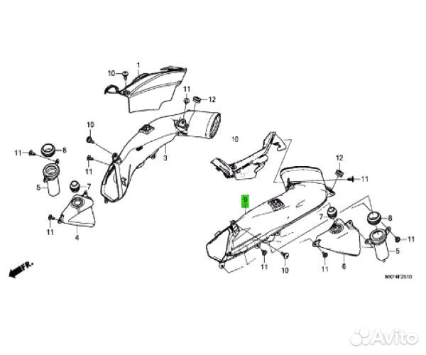 Воздуховод левый Honda CBR1000RR 17-22