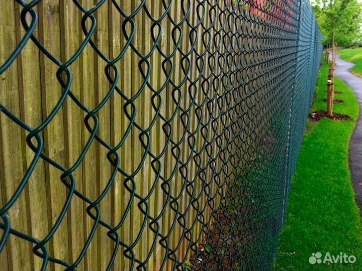 Забор под ключ из сетки рабицы