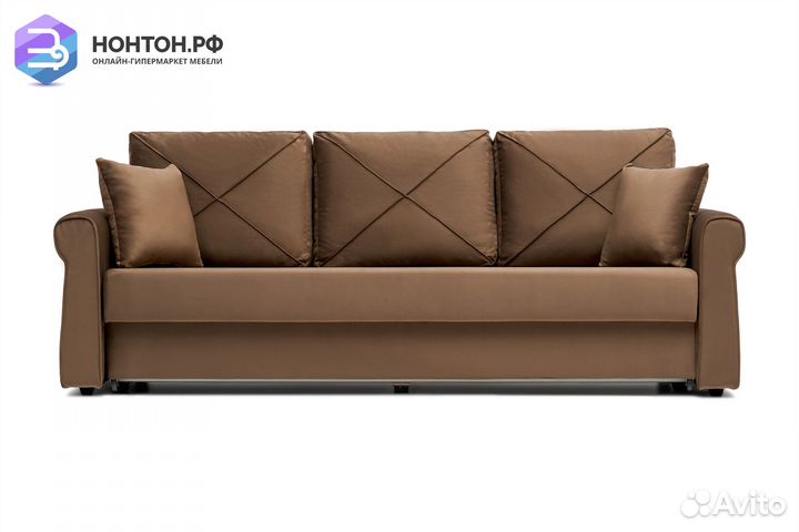 Диван еврокнижка Лира 3-х местный коричневый